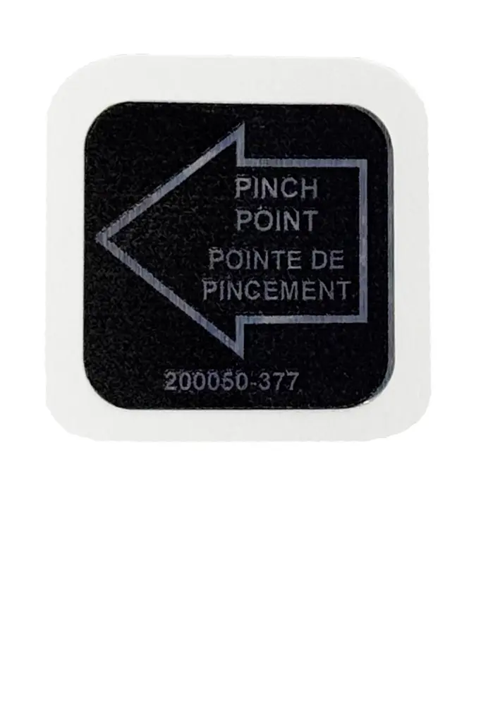 Label Pinch Point Left for Steris Tables