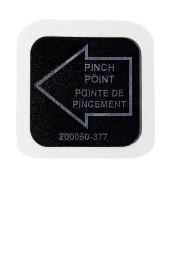 [P200050377] Label Pinch Point Left for Steris Tables